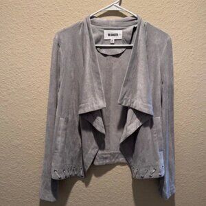 BB Dakota Gray Suede Blazer with Waterfall Lapels size M